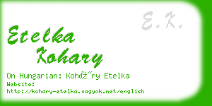 etelka kohary business card
